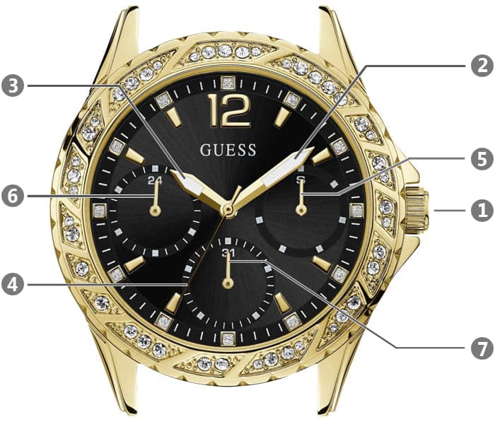  Shop Authentic Guess Swirl Quartz Black Dial Black Silicone Strap Watch for Women - W1096L3 - Luxxuri