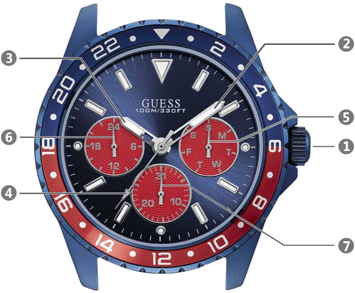  Shop Authentic Guess Odyssey Analog Blue Dial Blue Rubber Strap Watch For Men - W1108G1 - Luxxuri
