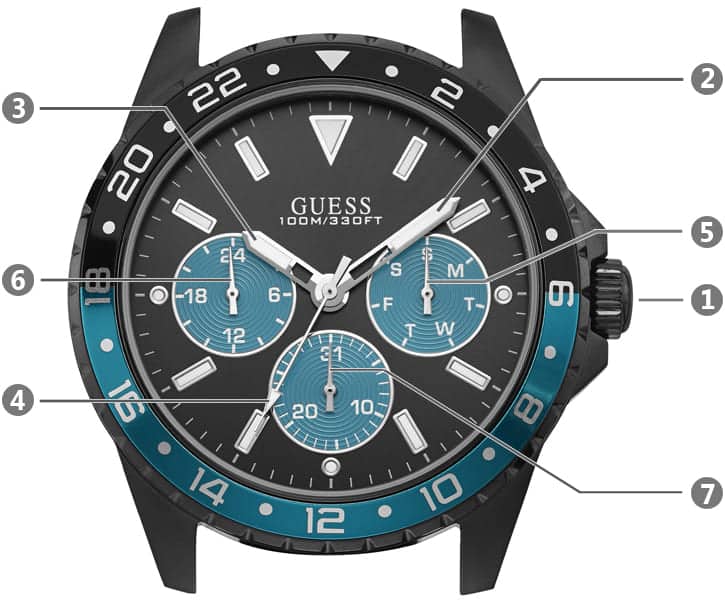  Shop Authentic Guess Odyssey Quartz Black Dial Black Leather Strap Watch For Men - W1108G5 - Luxxuri
