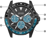  Shop Authentic Guess Odyssey Quartz Black Dial Black Leather Strap Watch For Men - W1108G5 - Luxxuri