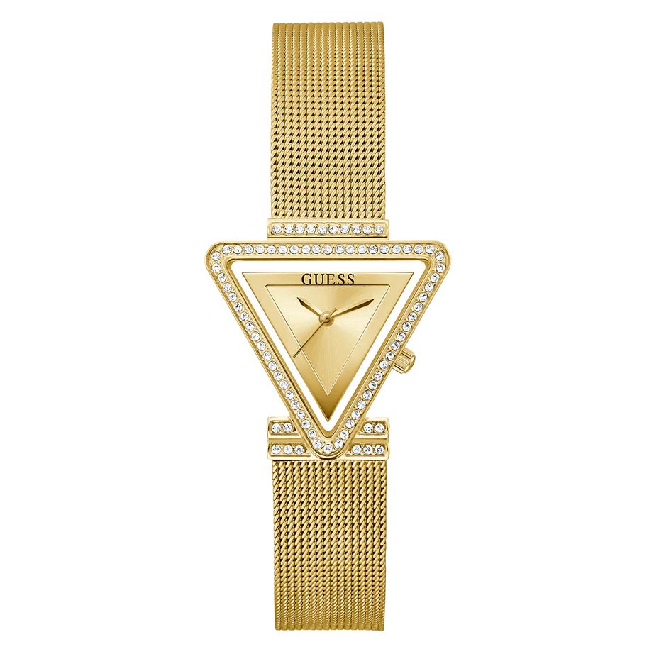  Shop Authentic Guess Fame Diamonds Gold Dial Gold Mesh Bracelet Watch for Women - GW0508L2 - Luxxuri