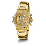  Shop Authentic Guess Fusion Chronograph Gold Dial Gold Steel Strap Watch for Women - GW0552L2 - Luxxuri