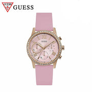  Shop Authentic Guess Solar Rose Gold Dial Pink Rubber Strap Watch For Women - W1135L2 - Luxxuri