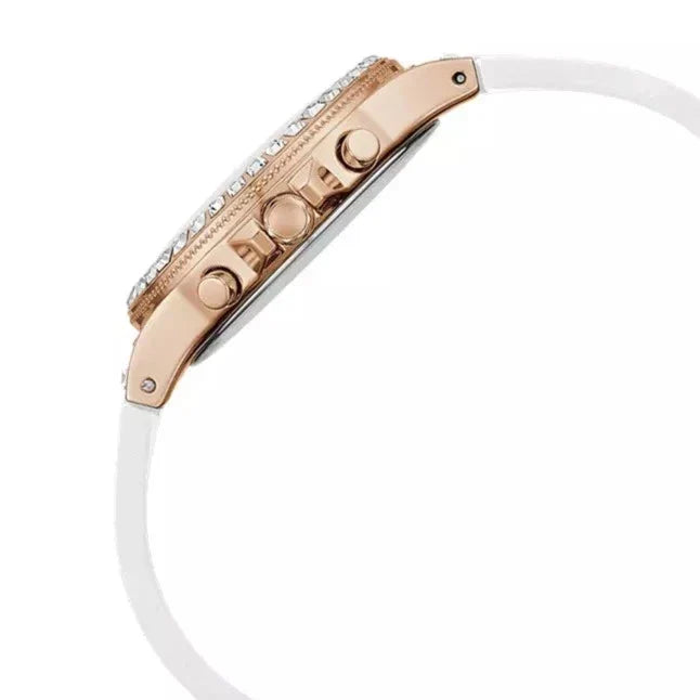  Shop Authentic Guess Moonlight Diamonds White Dial White Rubber Strap Watch for Women - GW0257L2 - Luxxuri