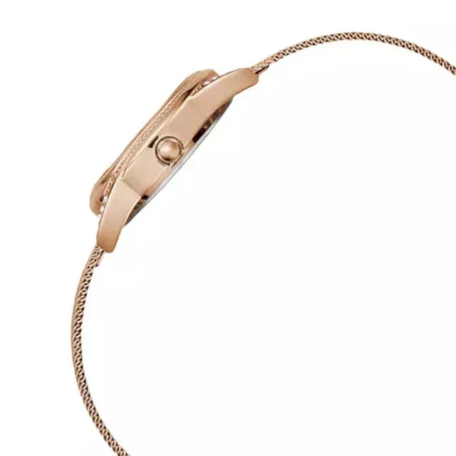  Shop Authentic Guess Whisper Silver Dial Rose Gold Mesh Bracelet Watch for Women - W1084L3 - Luxxuri