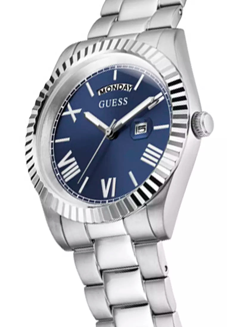  Shop Authentic Guess Connoisseur Blue Dial Silver Steel Strap Watch for Men - GW0265G7 - Luxxuri