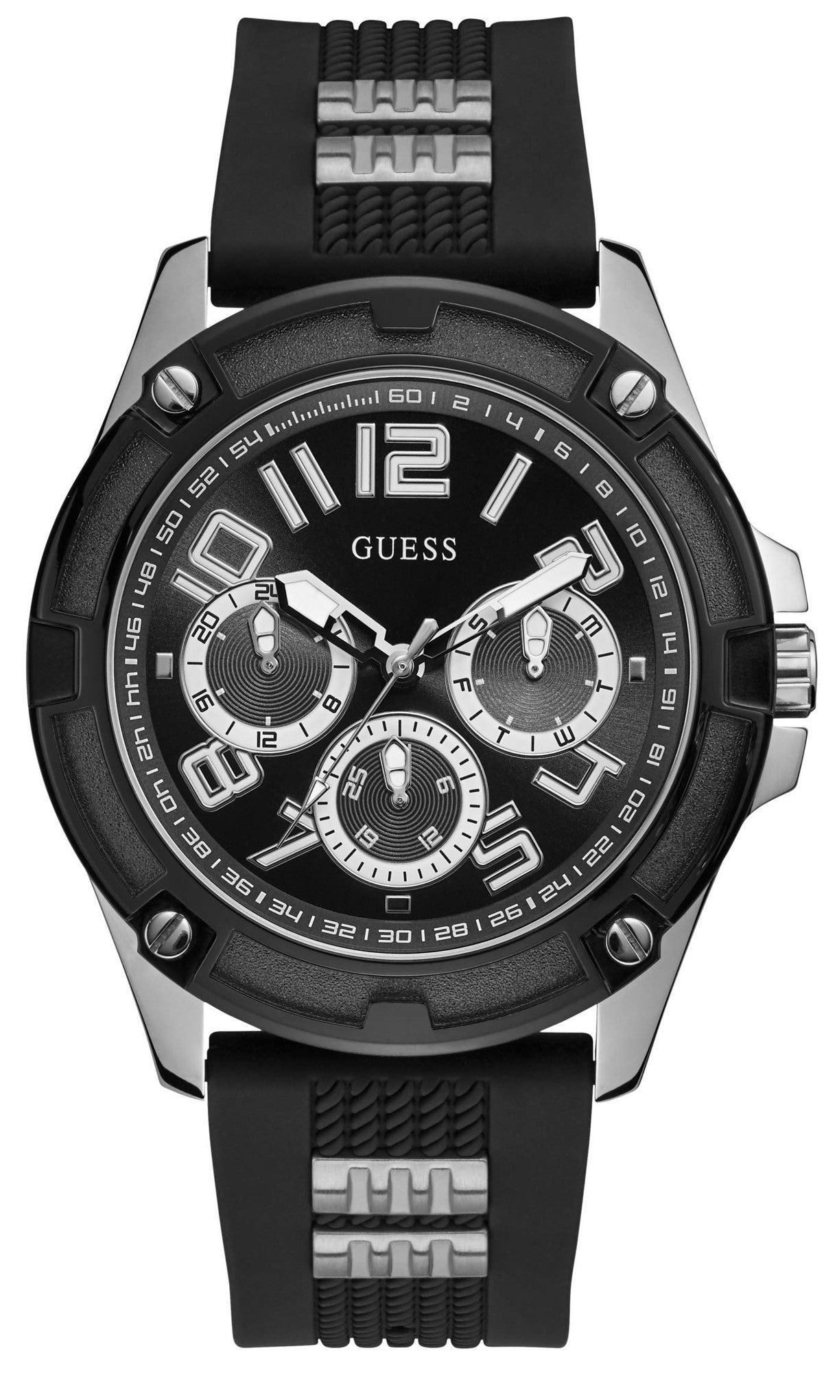 Shop Authentic Guess Delta Black Dial Black Silicone Strap Watch for Men - GW0051G1 - Luxxuri