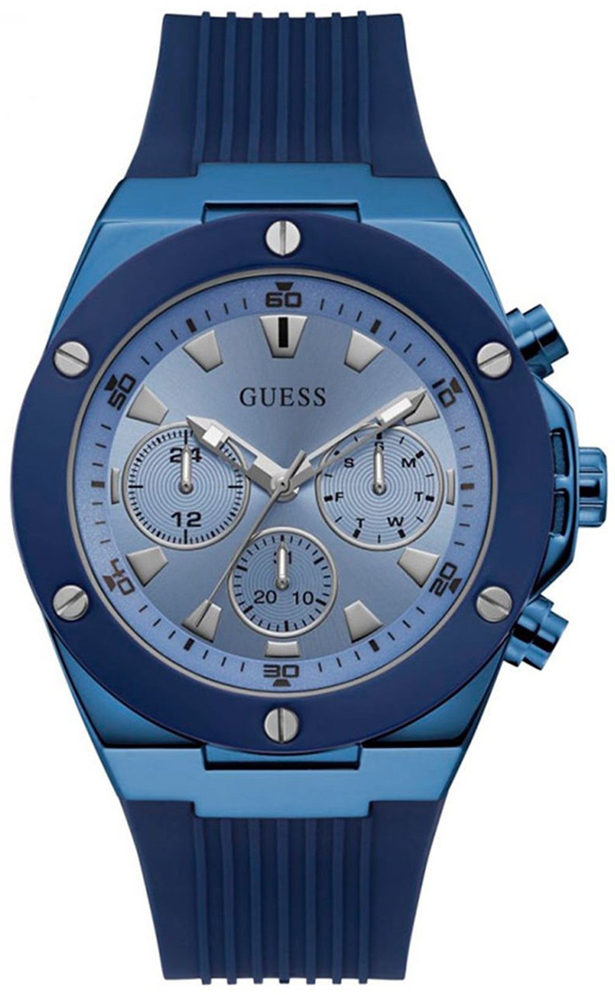  Shop Authentic Guess Poseidon Blue Dial Blue Rubber Strap Watch for Men - GW0057G3 - Luxxuri