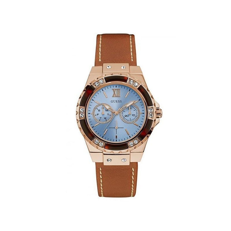  Shop Authentic Guess Limelight Quartz White Dial Brown Leather Strap Watch For Women - W0775L7 - Luxxuri