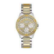  Shop Authentic Guess Frontier Chronograph Crystals Gold Dial Two Tone Steel Strap Watch For Women - W1156L5 - Luxxuri
