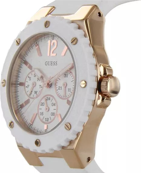  Shop Authentic Guess Overdrive Analog White Dial White Rubber Strap Watch for Women - W10614L2 - Luxxuri