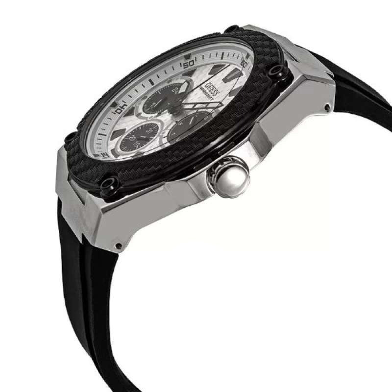  Shop Authentic Guess Legacy White Dial Black Rubber Strap Watch For Men - W1049G3 - Luxxuri