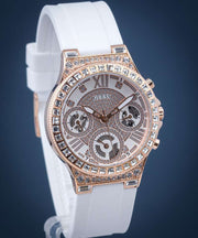  Shop Authentic Guess Moonlight Diamonds White Dial White Rubber Strap Watch for Women - GW0257L2 - Luxxuri