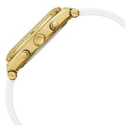  Shop Authentic Guess Heiress Diamonds Gold Dial White Rubber Strap Watch for Women - GW0407L2 - Luxxuri