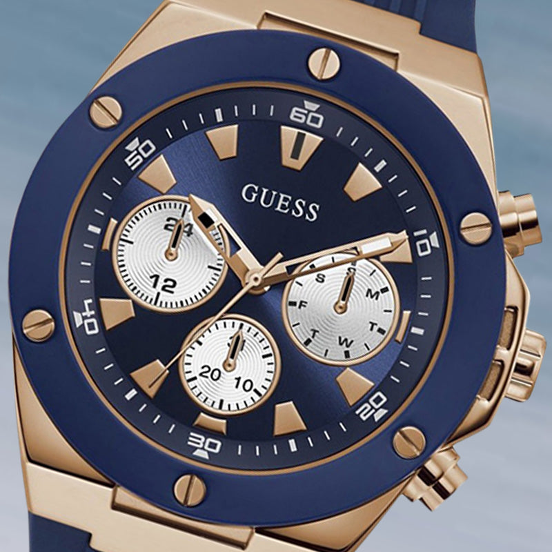  Shop Authentic Guess Poseidon Blue Dial Blue Rubber Strap Watch for Men - GW0057G2 - Luxxuri