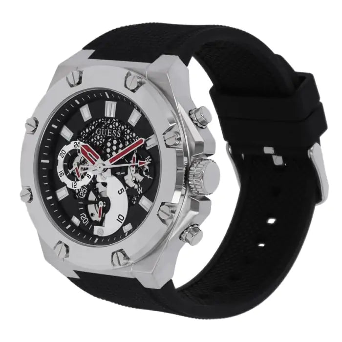  Shop Authentic Guess Third Grear Multi Function Black Dial Black Rubber Strap Watch for Men- GW0334G1 - Luxxuri