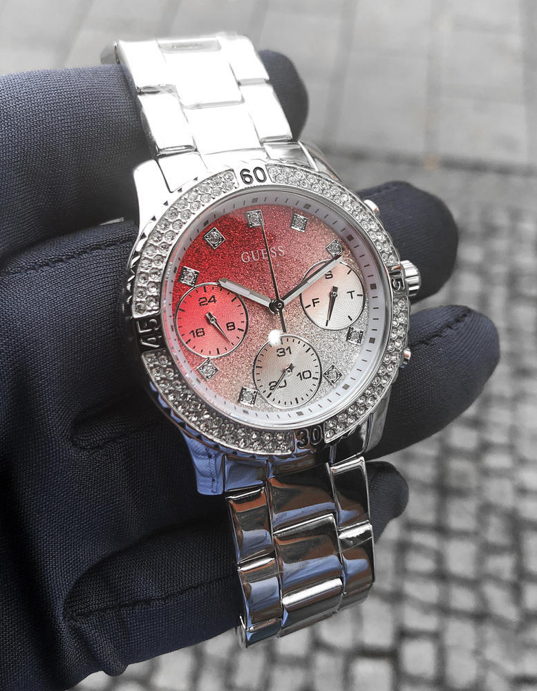  Shop Authentic Guess Confetti Diamonds Silver Dial Silver Steel Strap Watch for Women - W0774L7 - Luxxuri