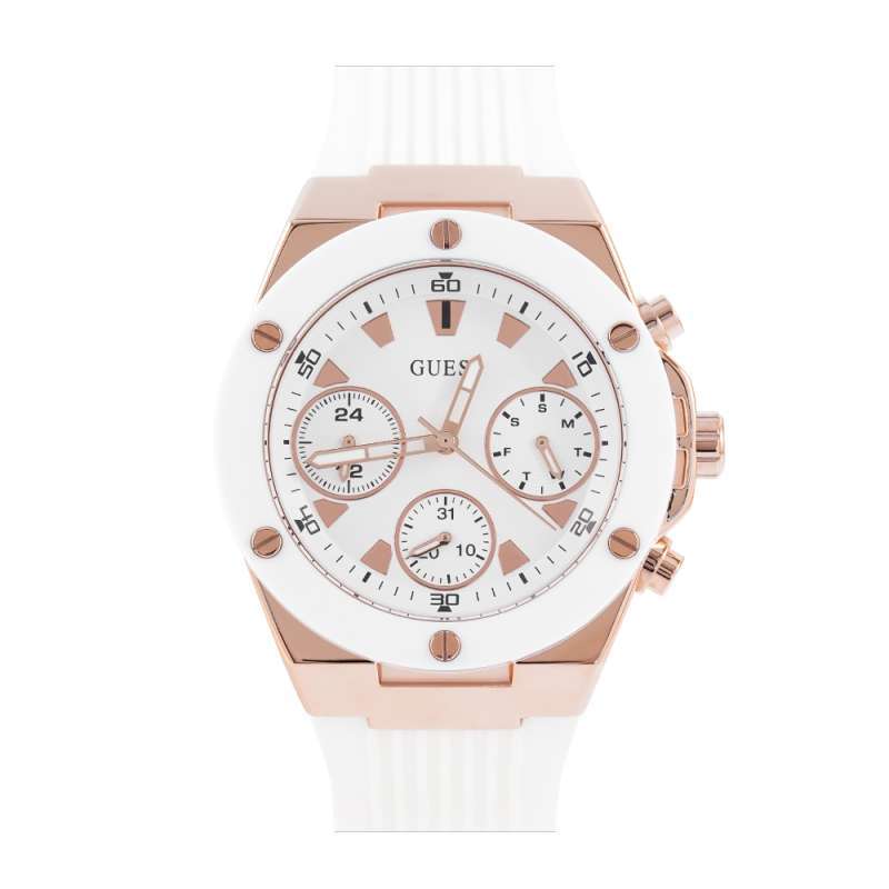  Shop Authentic Guess Athena White Dial White Rubber Strap Watch For Women - GW0030L3 - Luxxuri