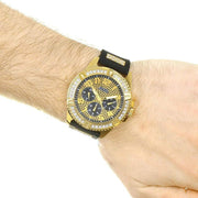  Shop Authentic Guess Frontier Crystals Black Dial Black Silicone Strap Watch For Men - W1132G1 - Luxxuri