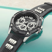  Shop Authentic Guess Delta Black Dial Black Silicone Strap Watch for Men - GW0051G1 - Luxxuri