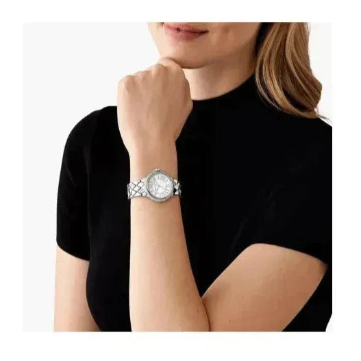  Shop Authentic Michael Kors Camille Pave Crystals Silver Dial Silver Steel Strap Watch for Women - MK4804 - Luxxuri