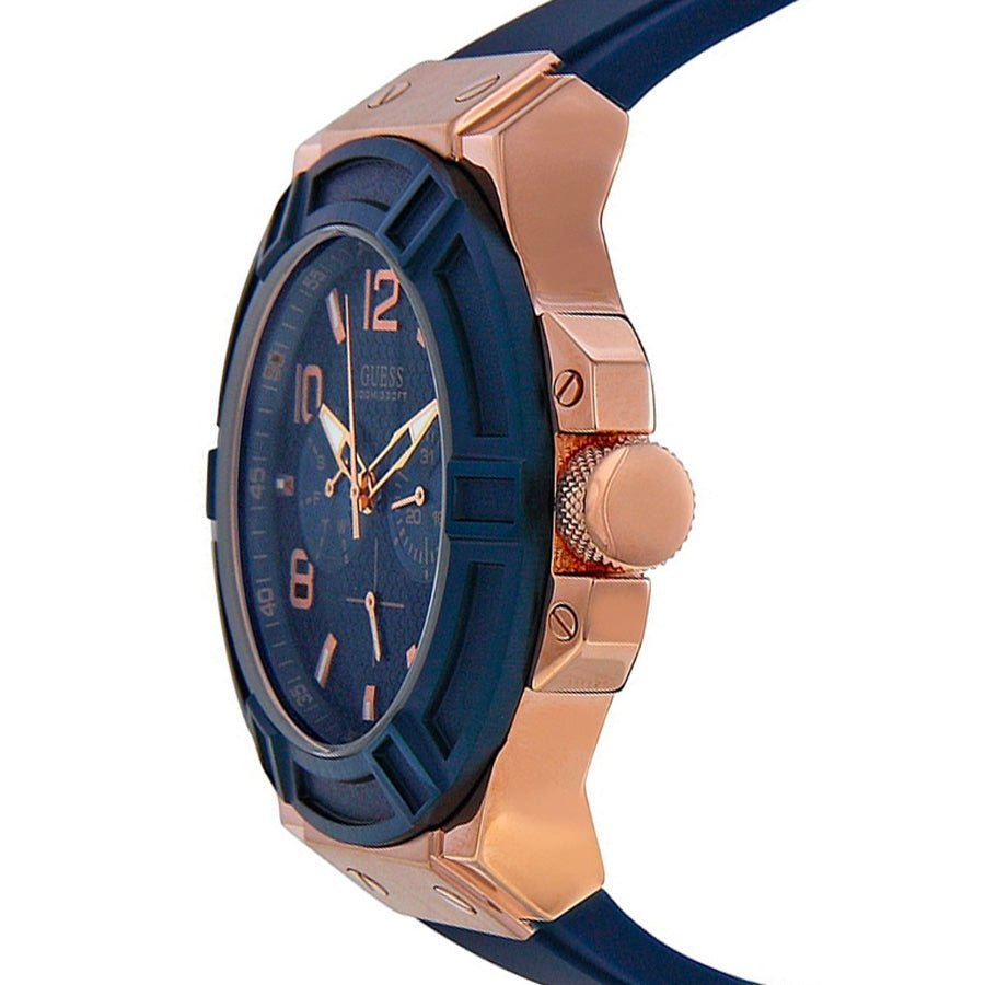  Shop Authentic Guess Rigor Blue Dial Blue Silicone Strap Watch For Men - W0247G3 - Luxxuri
