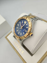  Shop Authentic Versace Hellenyium GMT Blue Dial Two Tone Steel Strap Watch for Men - V11060017 - Luxxuri