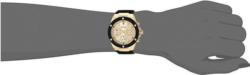  Shop Authentic Guess Athena Gold Dial Black Rubber Strap Watch For Women - GW0030L2 - Luxxuri