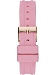  Shop Authentic Guess Cosmo Diamonds Silver Dial Pink Silicone Strap Watch for Women - GW0034L3 - Luxxuri