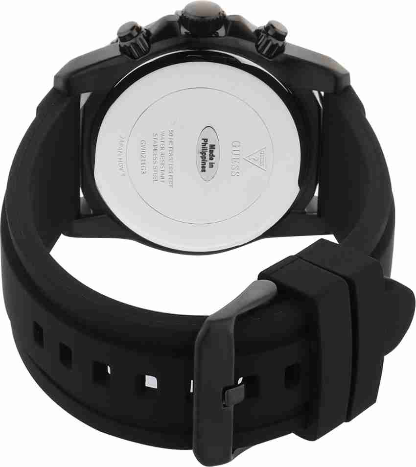  Shop Authentic Guess Commander Black Dial Black Rubber Strap Watch for Men - GW0211G3 - Luxxuri