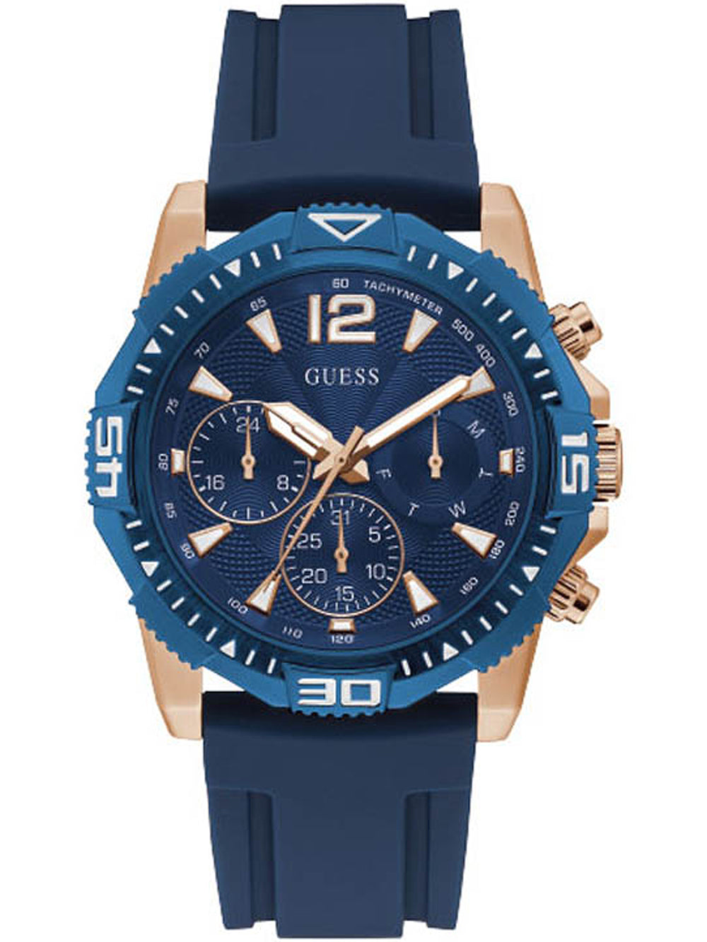  Shop Authentic Guess Commander Blue Dial Blue Rubber Strap Watch for Men - GW0211G4 - Luxxuri