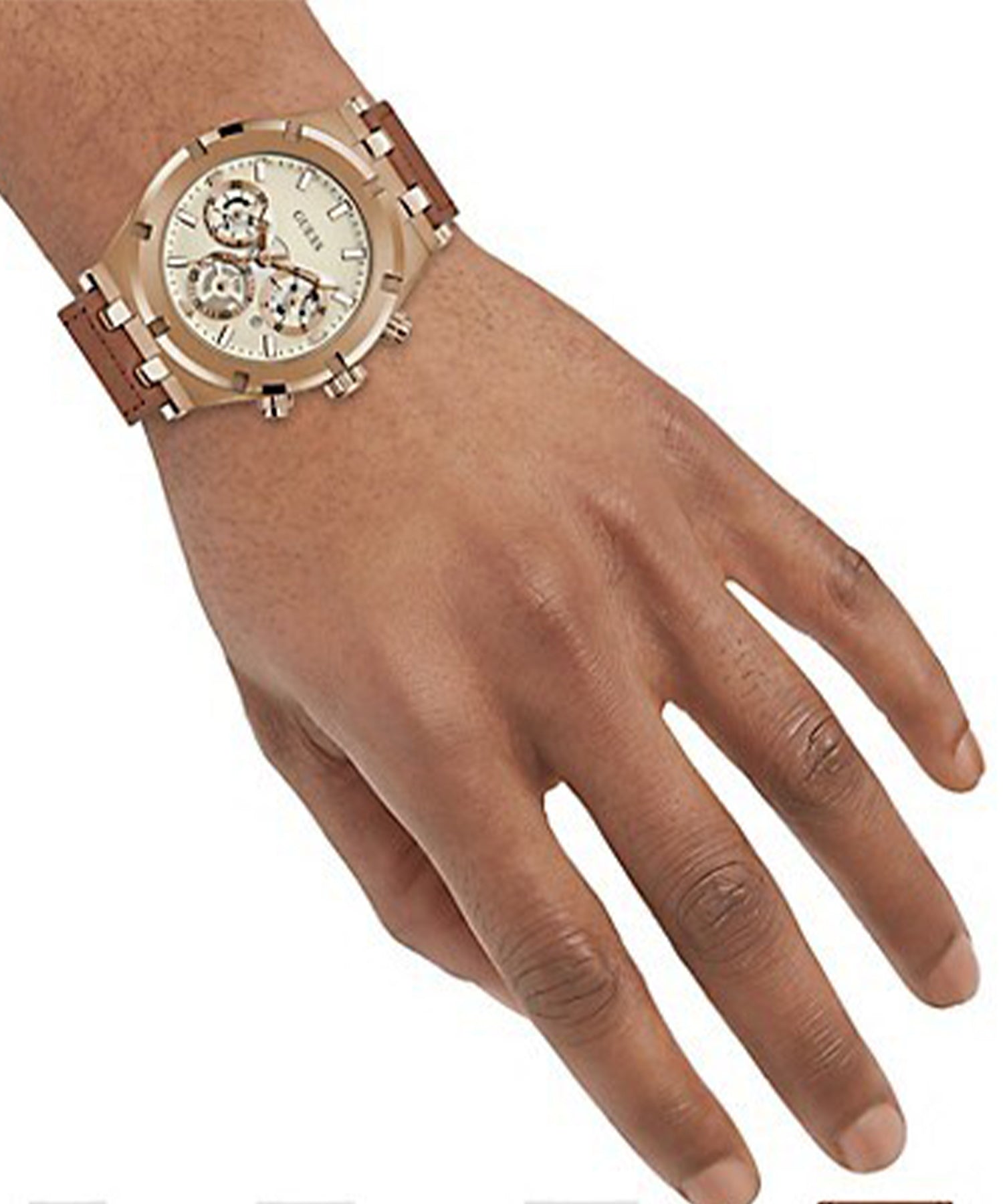  Shop Authentic Guess Analog Multifunction White Dial Brown Leather Strap Watch for Men - GW0262G3 - Luxxuri