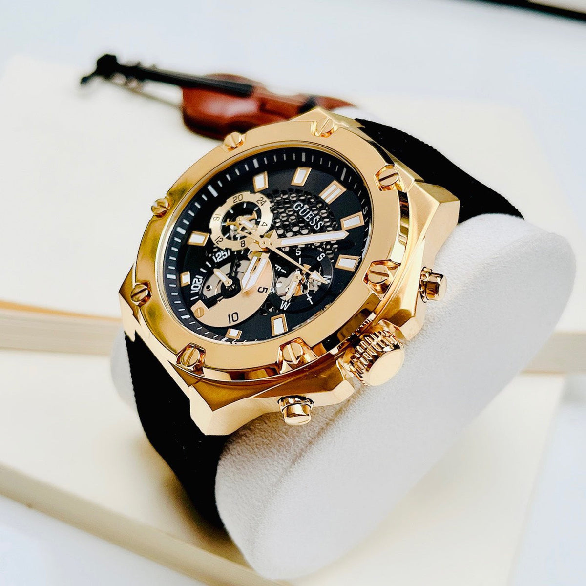  Shop Authentic Guess Third Gear Analog Blue Dial Blue Rubber Strap Watch for Men - GW0334G3 - Luxxuri