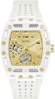  Shop Authentic Guess Phoenix Analog Gold Dial White Silicone Strap Watch For Men - GW0499G5 - Luxxuri
