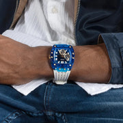  Shop Authentic Guess Phoenix Multifunction Blue Dial White Rubber Strap Watch for Men - GW0499G6 - Luxxuri