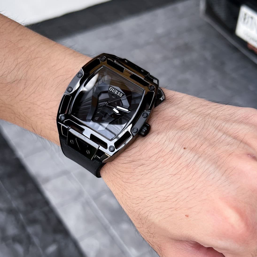  Shop Authentic Guess Legend Black Dial Black Silicone Strap Watch For Men - GW0500G2 - Luxxuri