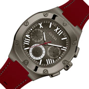  Shop Authentic Guess Headline Multifunction Grey Dial Burgundy Silicone Strap Watch For Men - GW0571G4 - Luxxuri