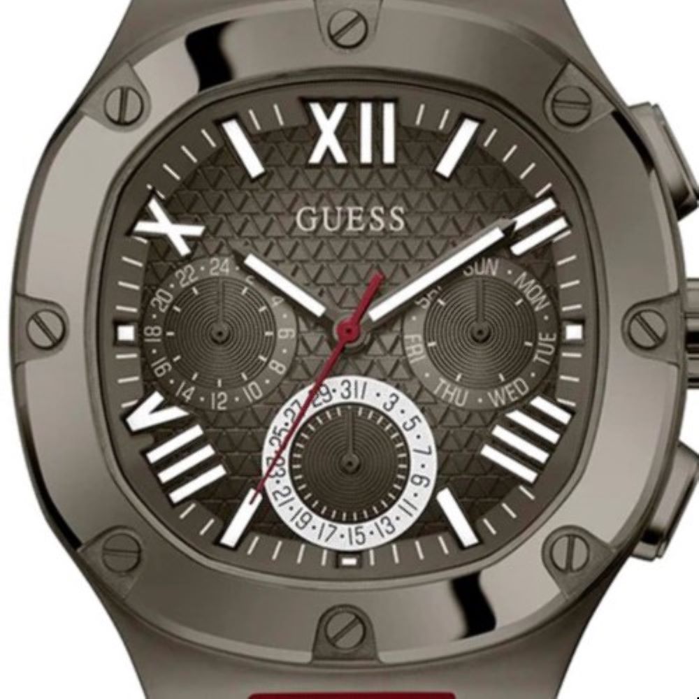  Shop Authentic Guess Headline Multifunction Grey Dial Burgundy Silicone Strap Watch For Men - GW0571G4 - Luxxuri