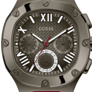  Shop Authentic Guess Headline Multifunction Grey Dial Burgundy Silicone Strap Watch For Men - GW0571G4 - Luxxuri