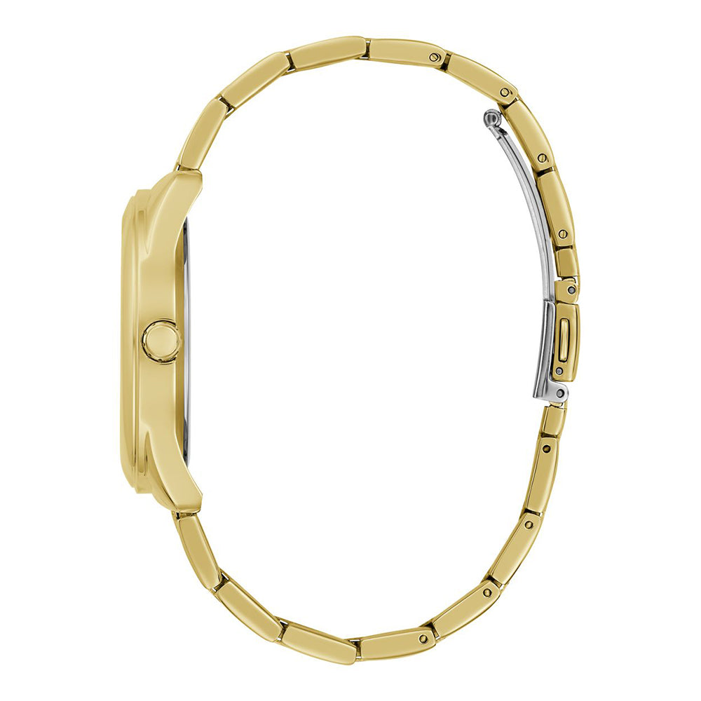  Shop Authentic Guess Cubed Analog Gold Dial Gold Steel Strap Watch For Women - GW0606L2 - Luxxuri