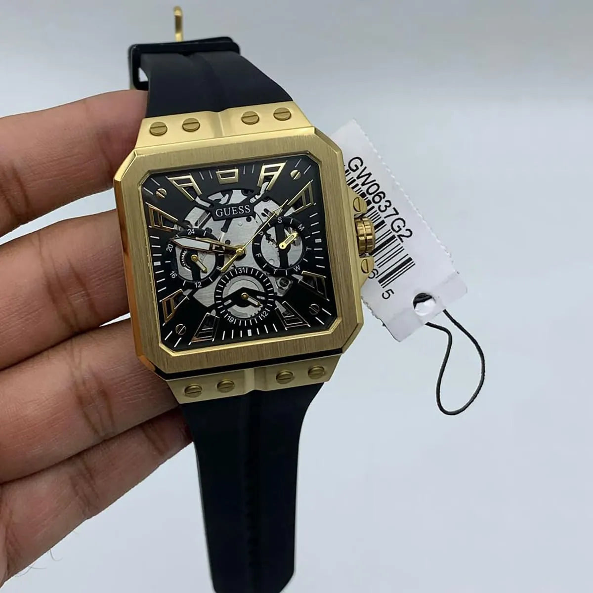  Shop Authentic Guess Leo Multifunction Black Dial Black Silicone Strap Watch For Men - GW0637G2 - Luxxuri
