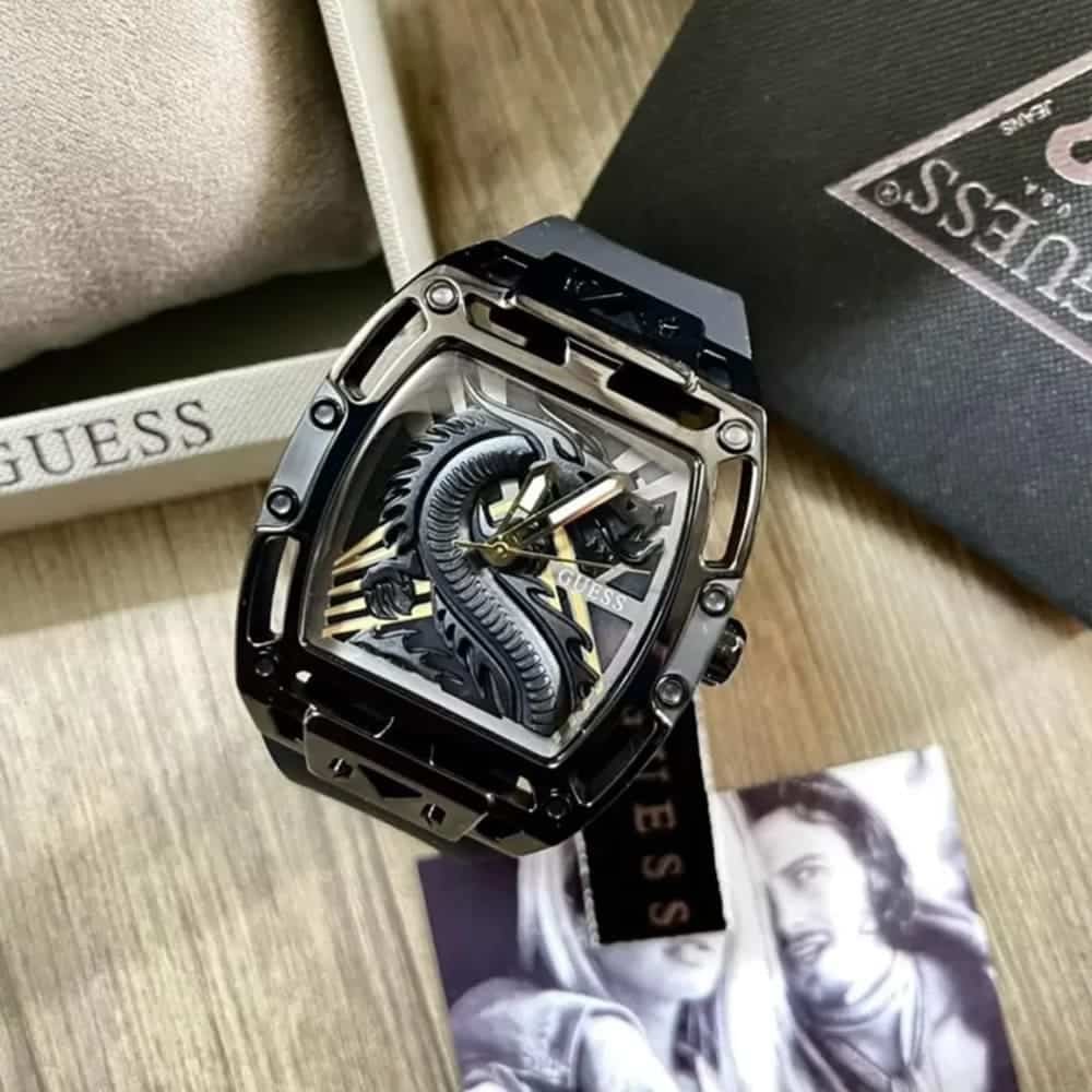  Shop Authentic Guess Legend Analog Black Dial Black Rubber Strap Watch For Men - GW0648G1 - Luxxuri