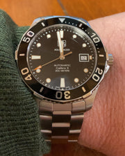  Shop Authentic Tag Heuer Aquaracer Automatic Caliber 5 Black Dial Silver Steel Strap Watch for Men - WAN2110.BA0822 - Luxxuri