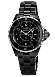  Shop Authentic Chanel J12 Quartz Ceramic Black Dial Black Steel Strap Watch for Women - J12 H0682 - Luxxuri