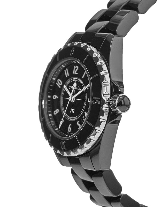  Shop Authentic Chanel J12 Quartz Ceramic Black Dial Black Steel Strap Watch for Women - J12 H0682 - Luxxuri
