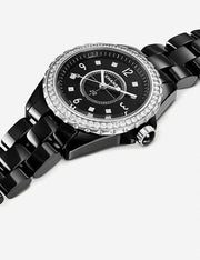  Shop Authentic Chanel J12 Diamonds Ceramic Black Dial Black Steel Strap Watch for Women - J12 H3108 - Luxxuri