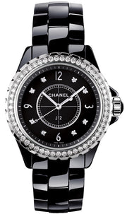  Shop Authentic Chanel J12 Diamonds Ceramic Black Dial Black Steel Strap Watch for Women - J12 H3108 - Luxxuri