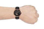 Shop Authentic Fossil Townsman Automatic Black Dial Black Leather Strap Watch for Men - ME3170 - Luxxuri