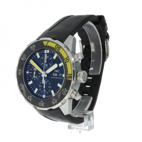  Shop Authentic IWC Aquatimer Automatic Chronograph Black Dial Black Rubber Strap Watch for Men - IW376709 - Luxxuri