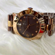  Shop Authentic Marc Jacobs Amy Mother of Pearl Black Dial Rose Gold Steel Strap Watch for Women - MBM8610 - Luxxuri